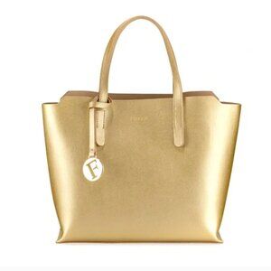 Furla Saffiano Leather Tote Bag, Gold